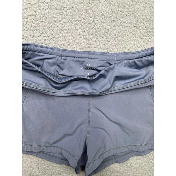 Athleta Pulse Running Shorts With Lining Back Zipper Pocket Gray Women's SMALL - Picture 4 of 8